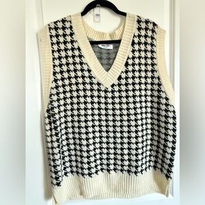 Black & White Houndstooth Vest